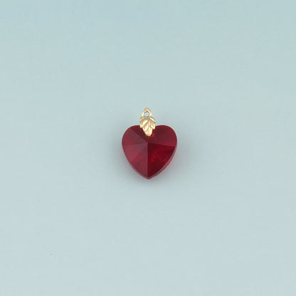 Gold Heart Charms,18K Gold Filled Heart Pendant,Dainty Heart Charm Bracelet Necklace for DIY Jewelry Making Supply