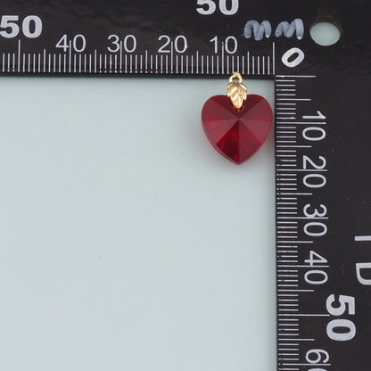 Gold Heart Charms,18K Gold Filled Heart Pendant,Dainty Heart Charm Bracelet Necklace for DIY Jewelry Making Supply