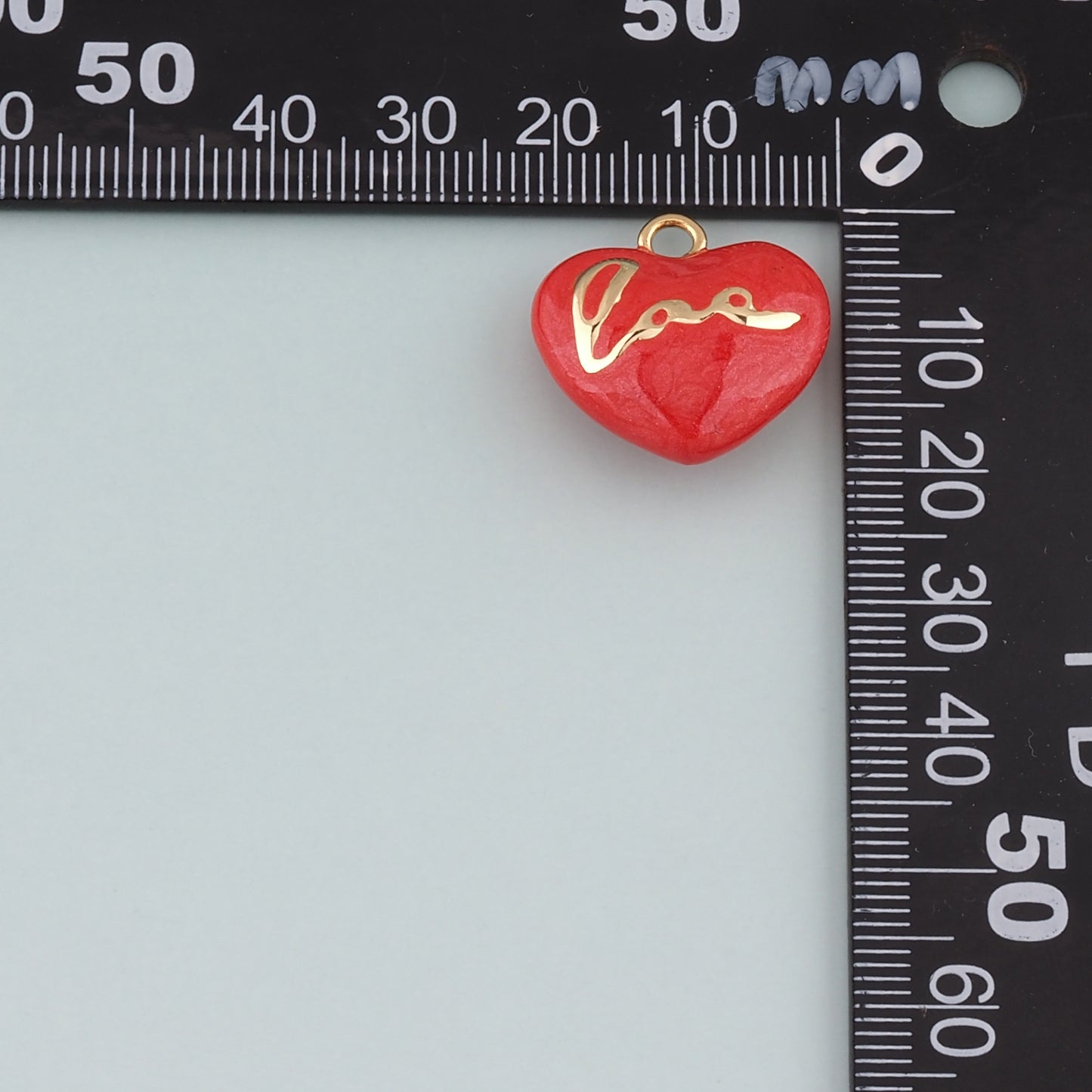 18K Gold Filled Heart Pendant,Enamel Love Charm Bracelet Necklace for DIY Jewelry Making Supply