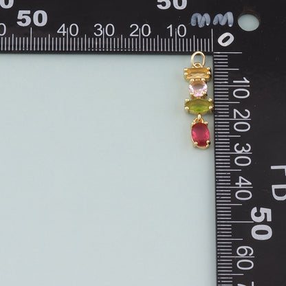 18K Gold Filled Geometry Pendant,CZ Micro Pave Geometry Charm Bracelet Necklace for DIY Jewelry Making Supply