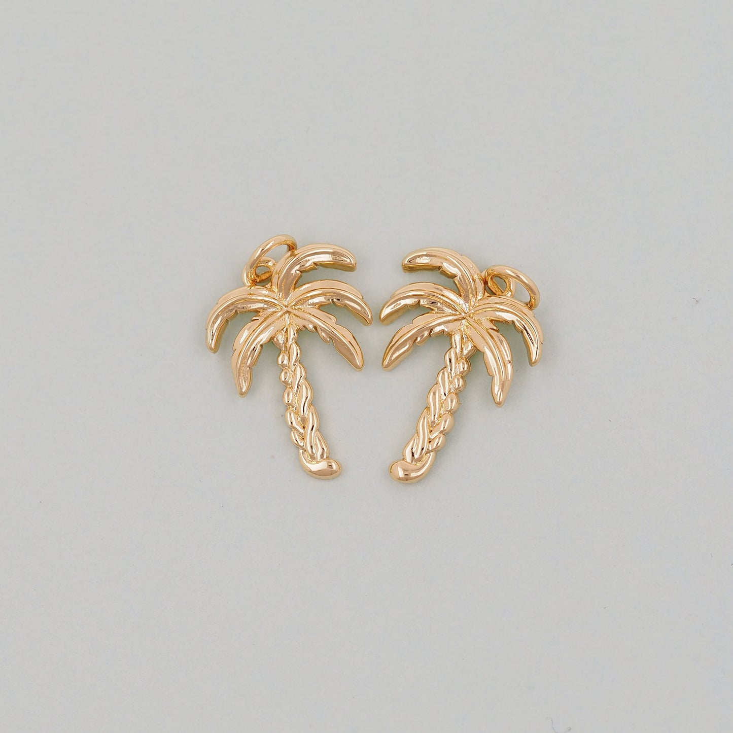 Gold Palm Tree Charms,18K Gold Filled Palm tree Pendant,Silver coconut tree Charm Bracelet Necklace for DIY Jewelry Making Supply