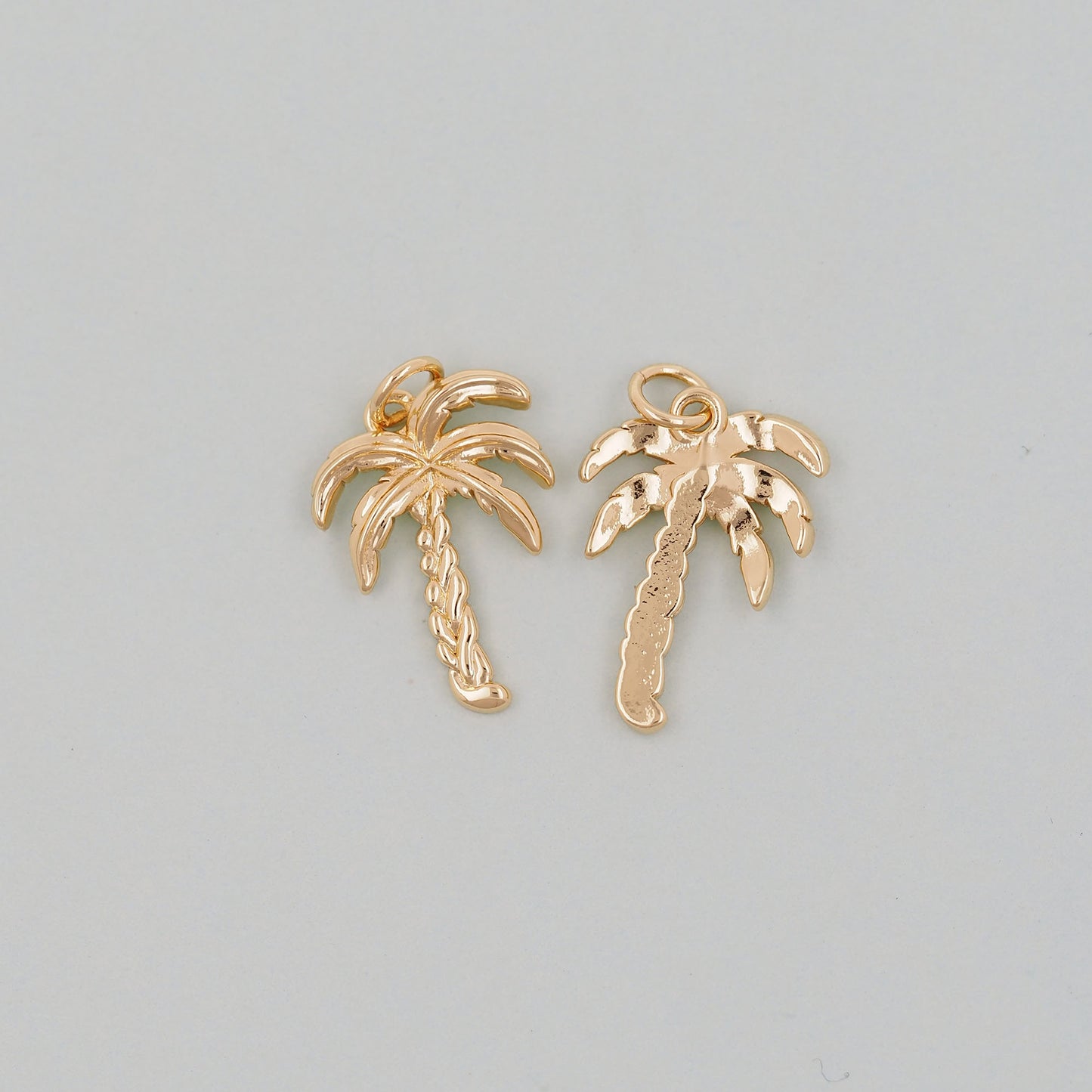 Gold Palm Tree Charms,18K Gold Filled Palm tree Pendant,Silver coconut tree Charm Bracelet Necklace for DIY Jewelry Making Supply