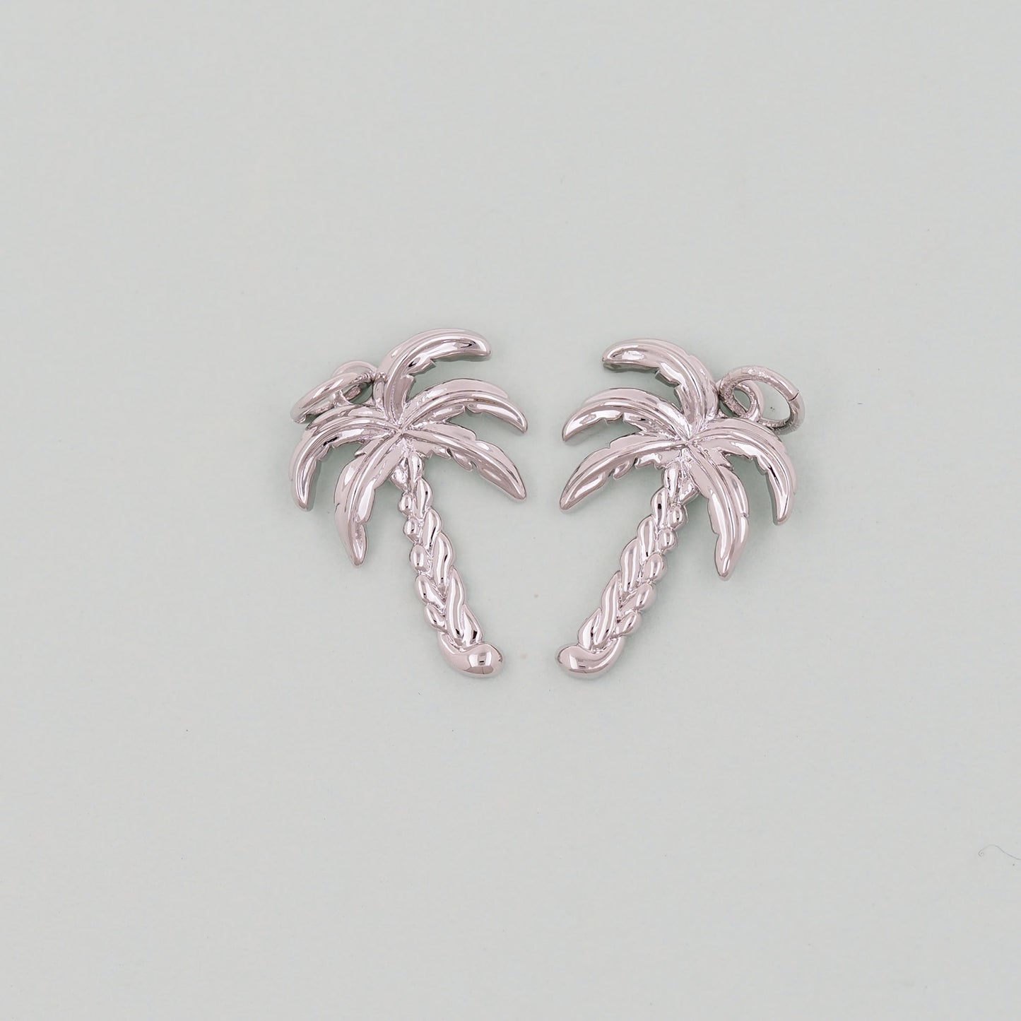 Gold Palm Tree Charms,18K Gold Filled Palm tree Pendant,Silver coconut tree Charm Bracelet Necklace for DIY Jewelry Making Supply