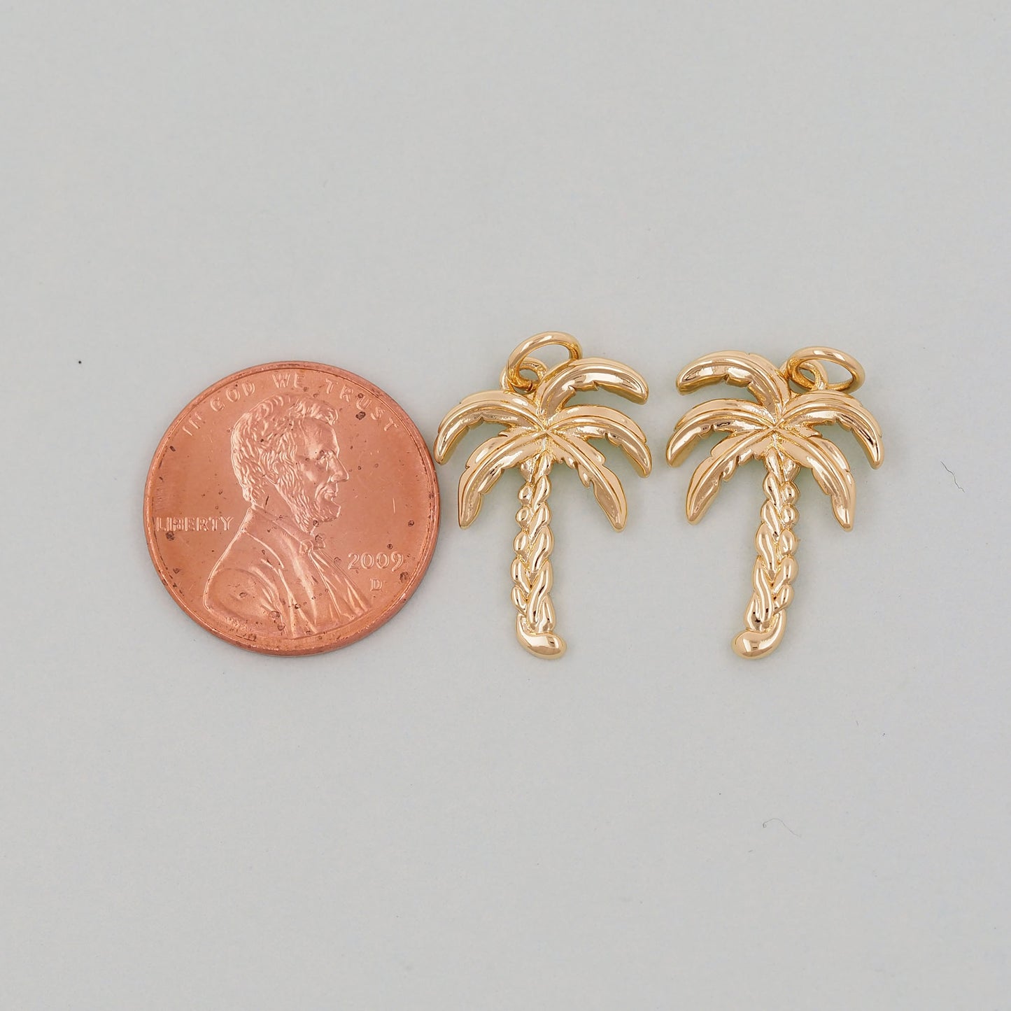 Gold Palm Tree Charms,18K Gold Filled Palm tree Pendant,Silver coconut tree Charm Bracelet Necklace for DIY Jewelry Making Supply