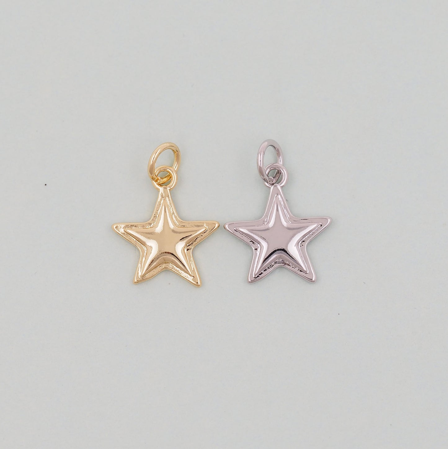 Gold Star Charms,18K Gold Filled Star Pendant,Silver Star Charm Bracelet Necklace for DIY Jewelry Making Supply