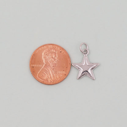 Gold Star Charms,18K Gold Filled Star Pendant,Silver Star Charm Bracelet Necklace for DIY Jewelry Making Supply