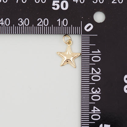 Gold Star Charms,18K Gold Filled Star Pendant,Silver Star Charm Bracelet Necklace for DIY Jewelry Making Supply