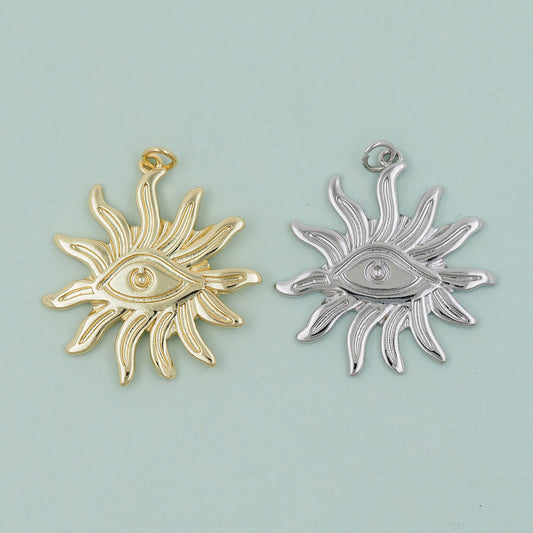 Gold Sun Charms,18K Gold Filled Sun Pendant,Celestial Charm Bracelet Necklace for DIY Jewelry Making Supply