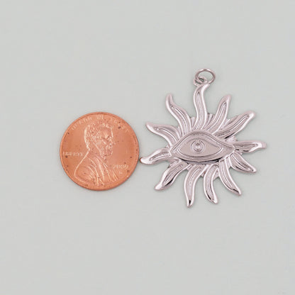 Gold Sun Charms,18K Gold Filled Sun Pendant,Celestial Charm Bracelet Necklace for DIY Jewelry Making Supply