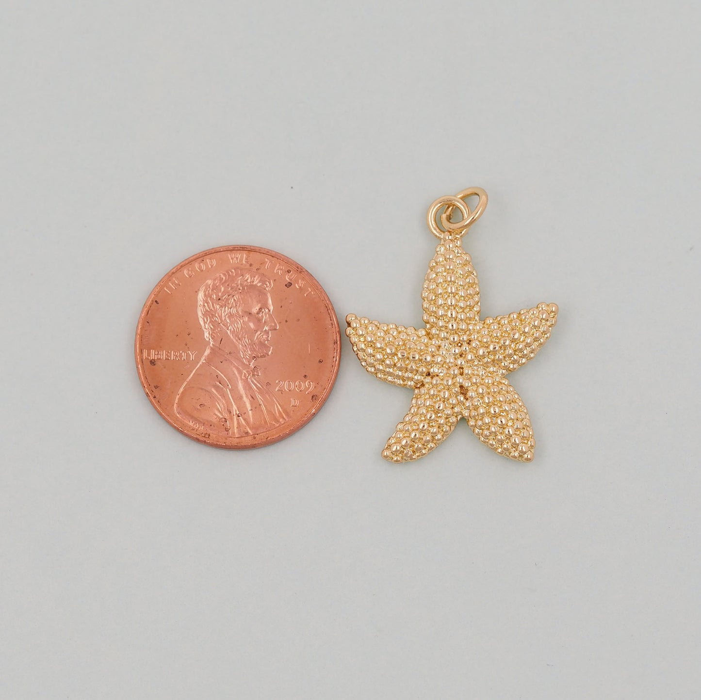 Gold Starfish Charms,18K Gold Filled Sea star Pendant,Starfish Charm Bracelet Necklace for DIY Jewelry Making Supply