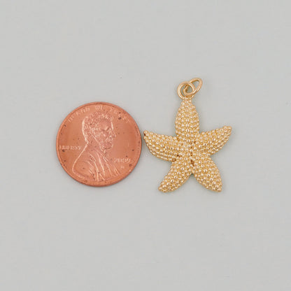 Gold Starfish Charms,18K Gold Filled Sea star Pendant,Starfish Charm Bracelet Necklace for DIY Jewelry Making Supply