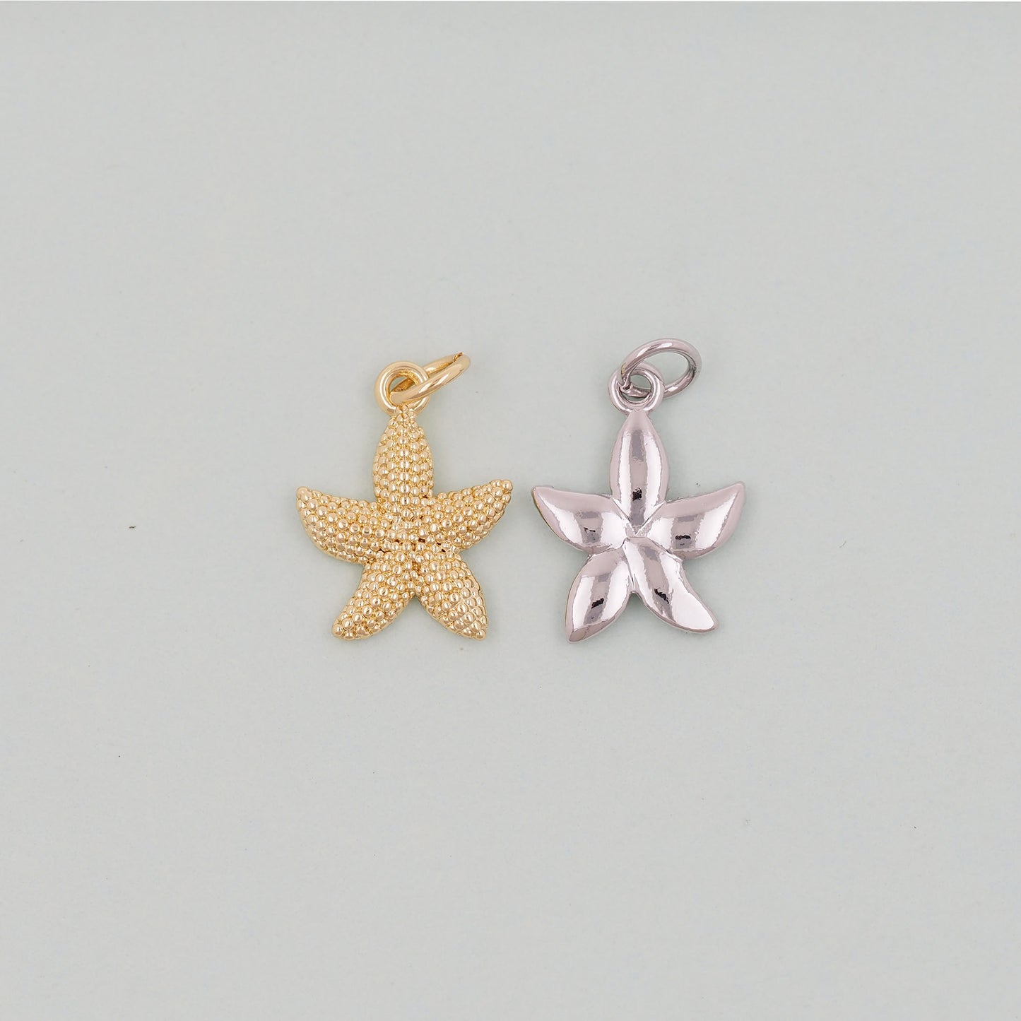 Gold Starfish Charms,18K Gold Filled Sea star Pendant,Starfish Charm Bracelet Necklace for DIY Jewelry Making Supply