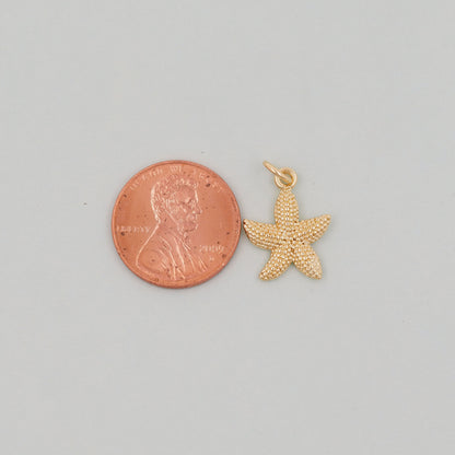 Gold Starfish Charms,18K Gold Filled Sea star Pendant,Starfish Charm Bracelet Necklace for DIY Jewelry Making Supply
