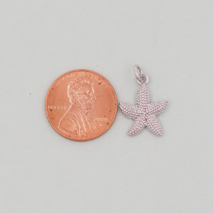 Gold Starfish Charms,18K Gold Filled Sea star Pendant,Starfish Charm Bracelet Necklace for DIY Jewelry Making Supply