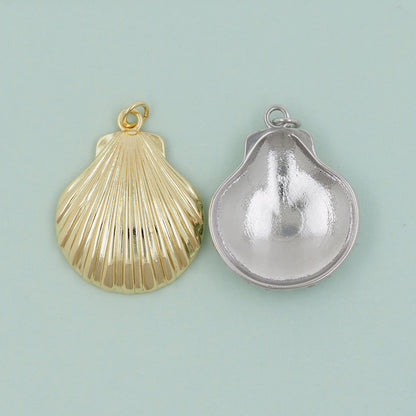 Gold Shell Charms,18K Gold Filled Conch Shell Pendant,Conch Shell Charm Bracelet Necklace for DIY Jewelry Making Supply