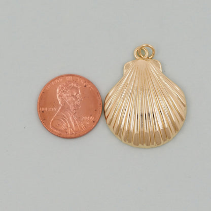 Gold Shell Charms,18K Gold Filled Conch Shell Pendant,Conch Shell Charm Bracelet Necklace for DIY Jewelry Making Supply