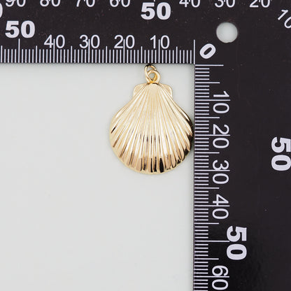 Gold Shell Charms,18K Gold Filled Conch Shell Pendant,Conch Shell Charm Bracelet Necklace for DIY Jewelry Making Supply