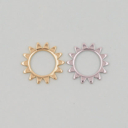 Gold Sun Charms,18K Gold Filled Sun Pendant,Celestial Charm Bracelet Necklace for DIY Jewelry Making Supply