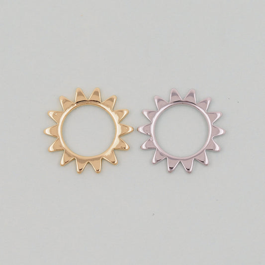 Gold Sun Charms,18K Gold Filled Sun Pendant,Celestial Charm Bracelet Necklace for DIY Jewelry Making Supply