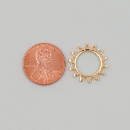 Gold Sun Charms,18K Gold Filled Sun Pendant,Celestial Charm Bracelet Necklace for DIY Jewelry Making Supply