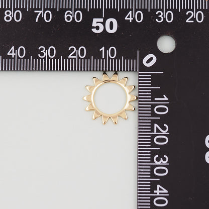 Gold Sun Charms,18K Gold Filled Sun Pendant,Celestial Charm Bracelet Necklace for DIY Jewelry Making Supply