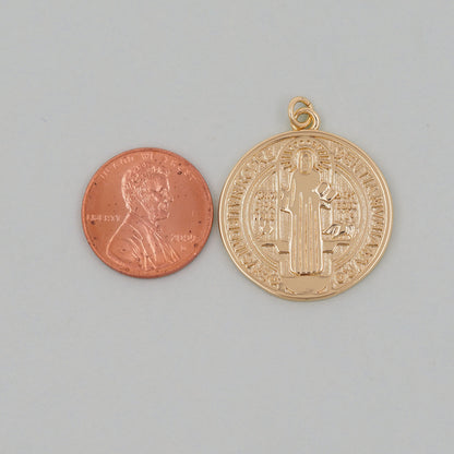Gold Double sided Charms,18K Gold Filled Cross Pendant,Jesus Charm Bracelet Necklace for DIY Jewelry Making Supply