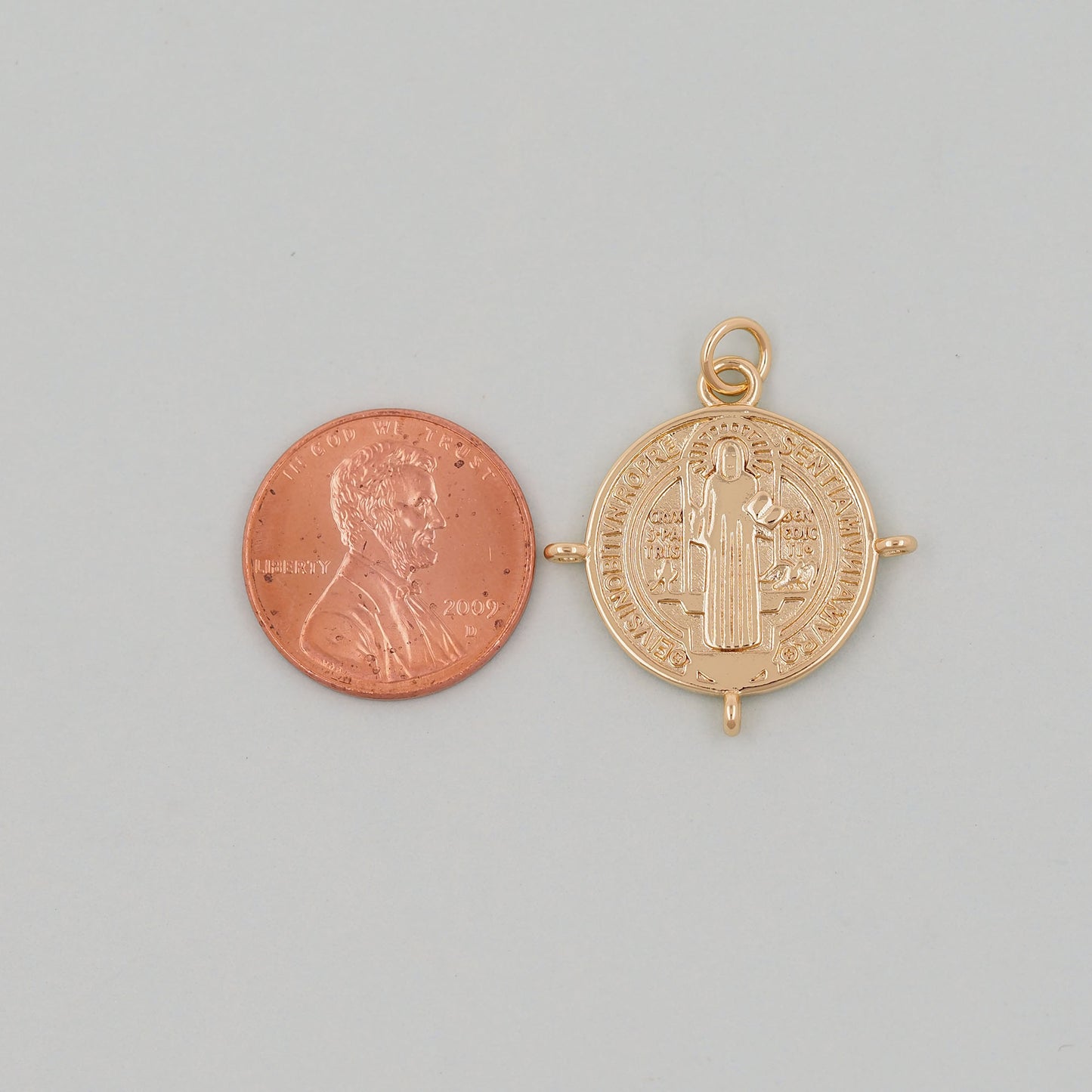 Gold Double sided Charms,18K Gold Filled Cross Pendant,Jesus Charm Bracelet Necklace for DIY Jewelry Making Supply