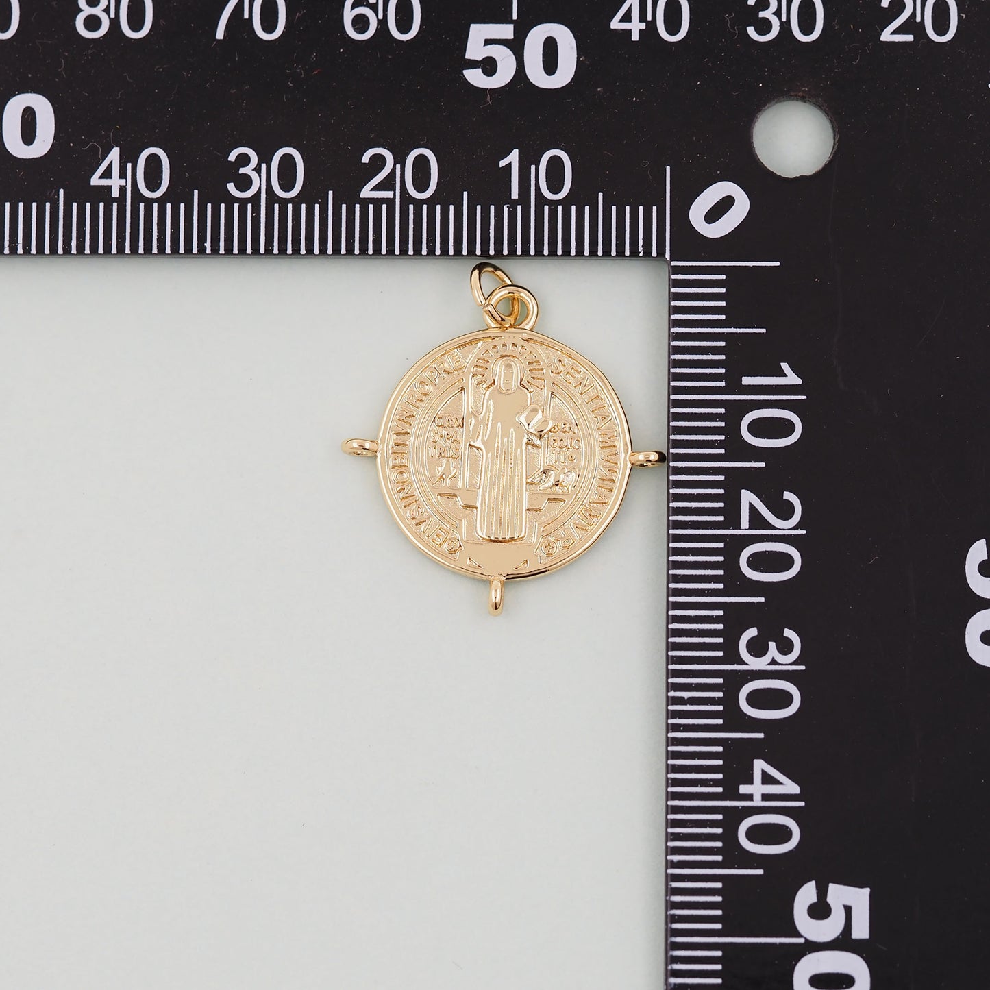 Gold Double sided Charms,18K Gold Filled Cross Pendant,Jesus Charm Bracelet Necklace for DIY Jewelry Making Supply