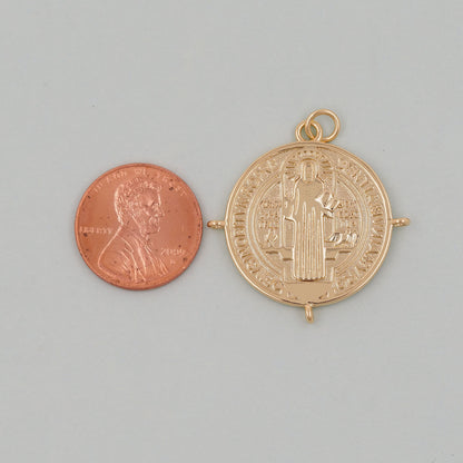 Gold Double sided Charms,18K Gold Filled Cross Pendant,Jesus Charm Bracelet Necklace for DIY Jewelry Making Supply