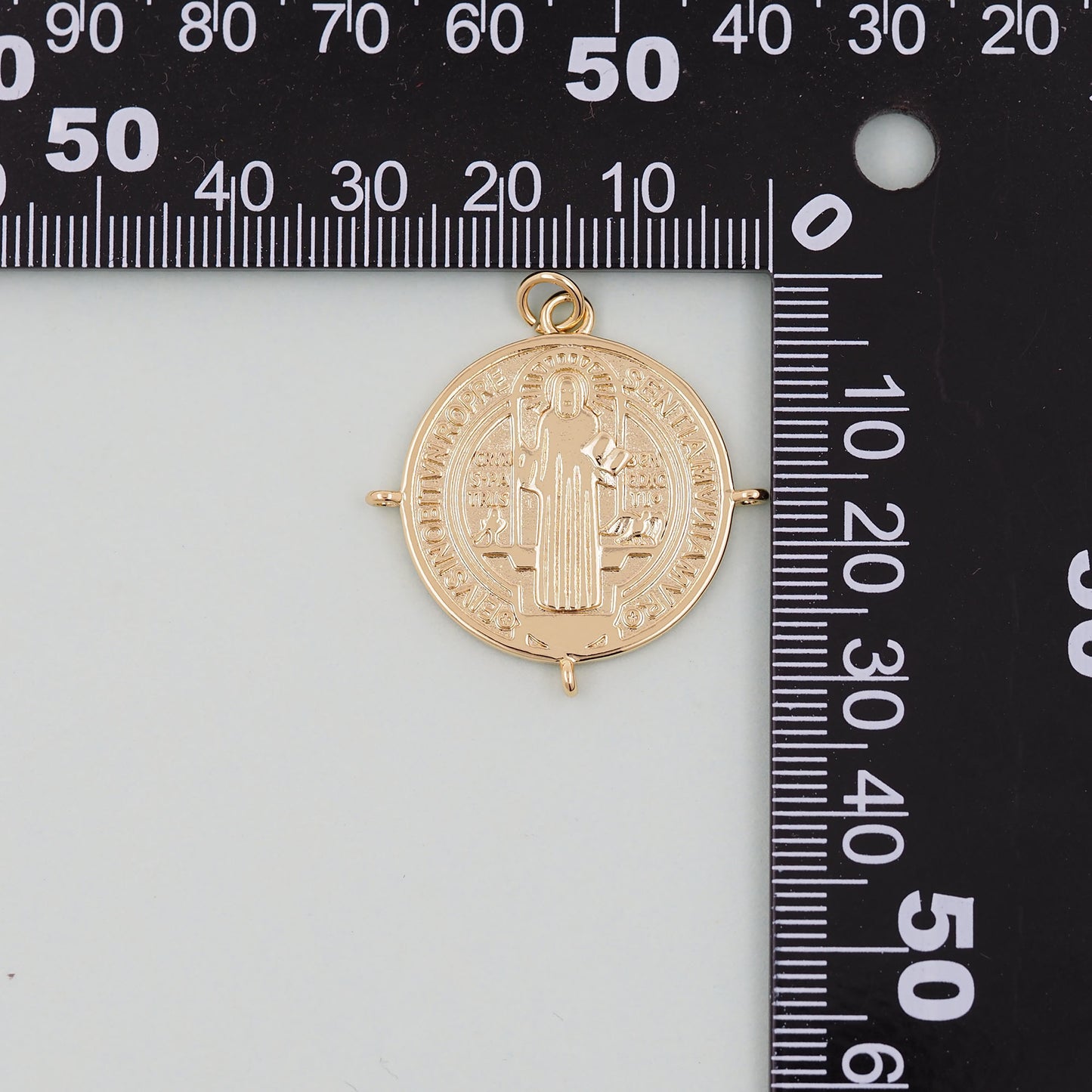 Gold Double sided Charms,18K Gold Filled Cross Pendant,Jesus Charm Bracelet Necklace for DIY Jewelry Making Supply
