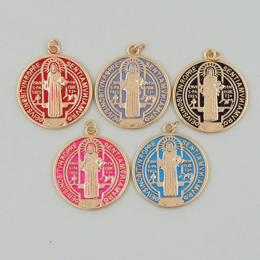 Gold Jesus Charms,18K Gold Filled Cross Pendant,Jesus Charm Bracelet Necklace for DIY Jewelry Making Supply