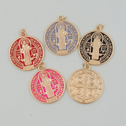 Gold Jesus Charms,18K Gold Filled Cross Pendant,Jesus Charm Bracelet Necklace for DIY Jewelry Making Supply