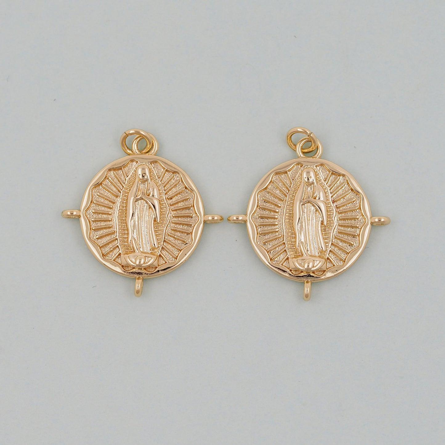 Gold Our Lady of Guadalupe Charms,18K Gold Filled virgin mary Pendant Charm Bracelet Necklace for DIY Jewelry Making Supply