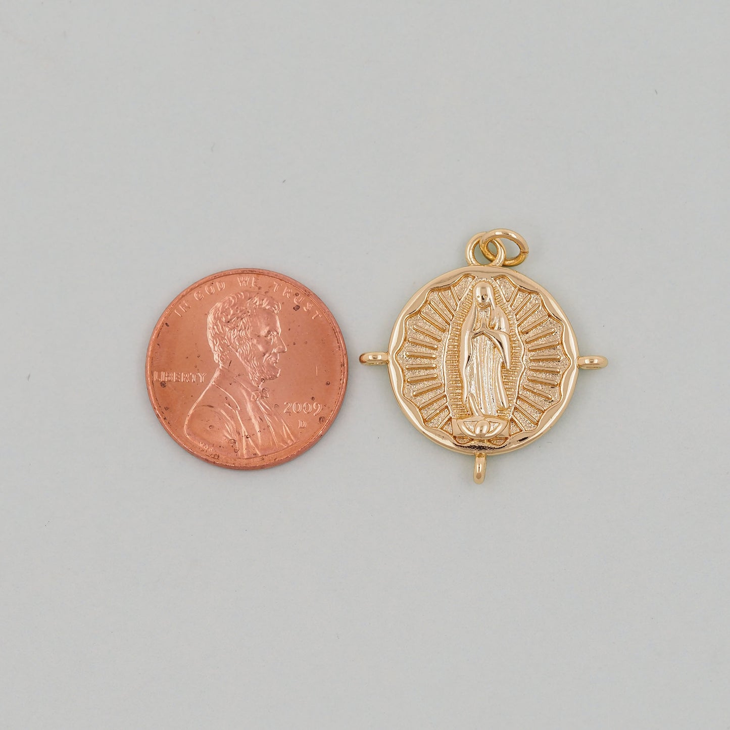 Gold Our Lady of Guadalupe Charms,18K Gold Filled virgin mary Pendant Charm Bracelet Necklace for DIY Jewelry Making Supply