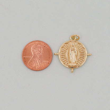 Gold Our Lady of Guadalupe Charms,18K Gold Filled virgin mary Pendant Charm Bracelet Necklace for DIY Jewelry Making Supply