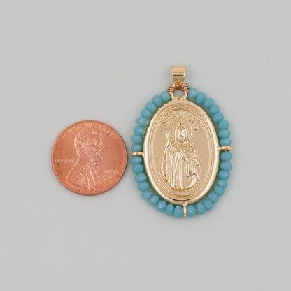 Gold  Jesus Carms,18K Gold Filled crystal Jesus Pendant,Jesus Charm Bracelet Necklace for DIY Jewelry Making Supply
