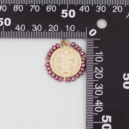 Gold  Jesus Carms,18K Gold Filled crystal Jesus Pendant,religious Charm Bracelet Necklace for DIY Jewelry Making Supply