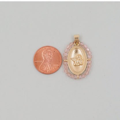Gold Angel Charms,18K Gold Filled Angel Pendant,Crystal Angel Charm Bracelet Necklace for DIY Jewelry Making Supply