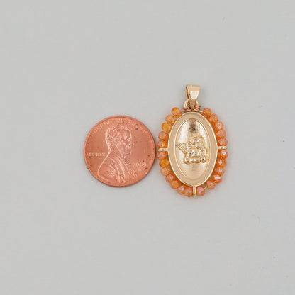 Gold Angel Charms,18K Gold Filled Angel Pendant,Crystal Angel Charm Bracelet Necklace for DIY Jewelry Making Supply