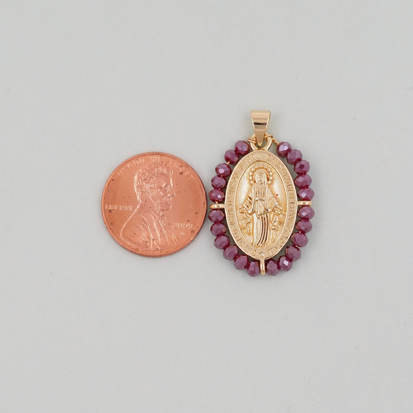 Gold Our Lady of Guadalupe Charms,18K Gold Filled crystal virgin mary Pendant Charm Bracelet Necklace for DIY Jewelry Making Supply