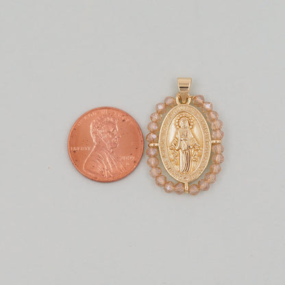 Gold Our Lady of Guadalupe Charms,18K Gold Filled crystal virgin mary Pendant Charm Bracelet Necklace for DIY Jewelry Making Supply