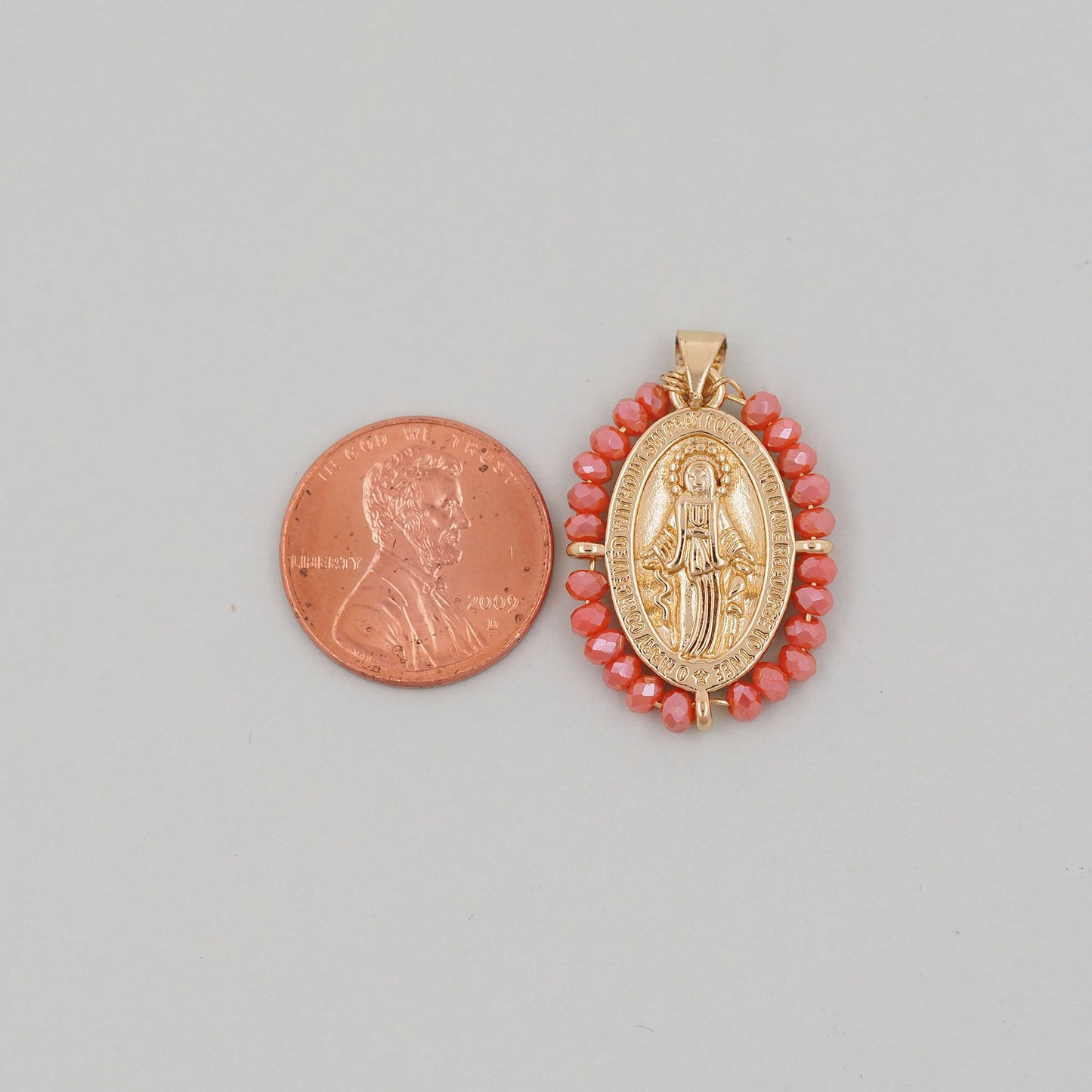 Gold Our Lady of Guadalupe Charms,18K Gold Filled crystal virgin mary Pendant Charm Bracelet Necklace for DIY Jewelry Making Supply