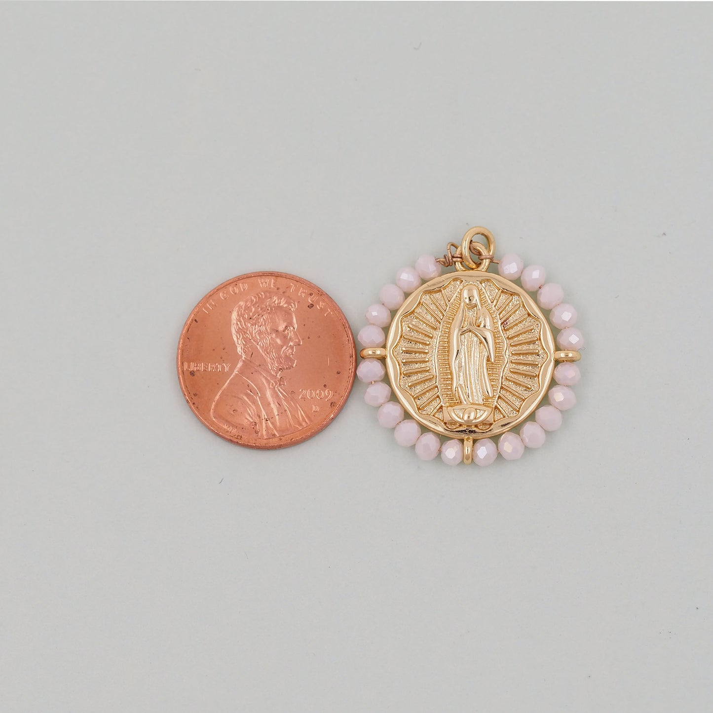 Gold Our Lady of Guadalupe Charms,18K Gold Filled crystal virgin mary Pendant Charm Bracelet Necklace for DIY Jewelry Making Supply