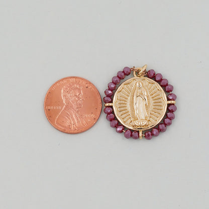 Gold Our Lady of Guadalupe Charms,18K Gold Filled crystal virgin mary Pendant Charm Bracelet Necklace for DIY Jewelry Making Supply