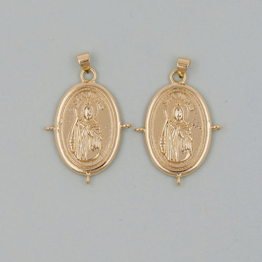 Gold  Jesus Carms,18K Gold Filled crystal Jesus Pendant,religious Charm Bracelet Necklace for DIY Jewelry Making Supply