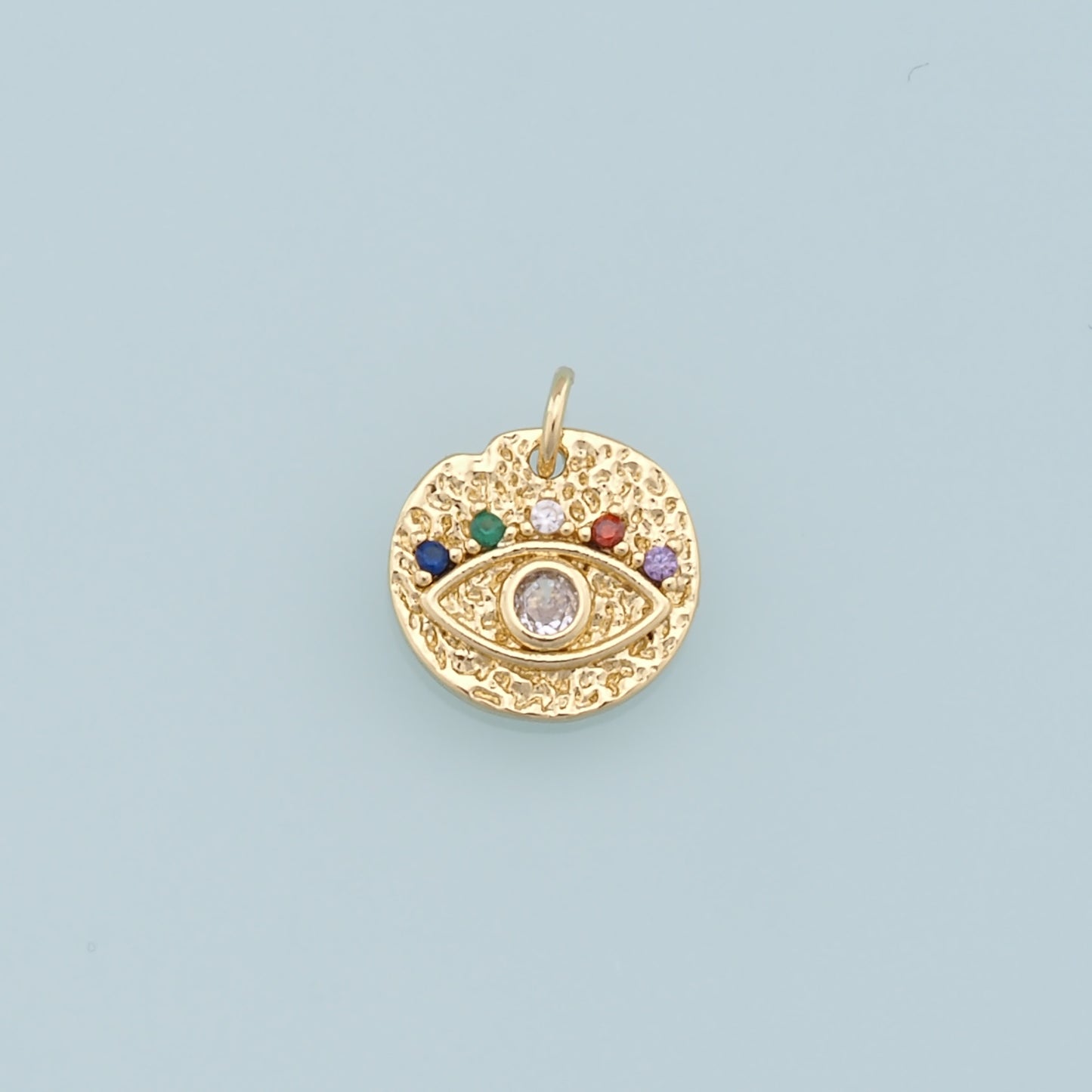 Gold Evil Eye Charms,18K Gold Filled Evil Eye Pendant,Evil Eye Charm Bracelet Necklace for DIY Jewelry Making Supply