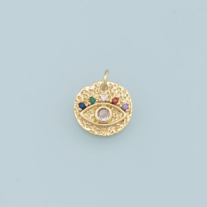 Gold Evil Eye Charms,18K Gold Filled Evil Eye Pendant,Evil Eye Charm Bracelet Necklace for DIY Jewelry Making Supply