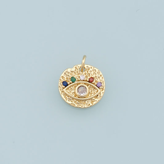 Gold Evil Eye Charms,18K Gold Filled Evil Eye Pendant,Evil Eye Charm Bracelet Necklace for DIY Jewelry Making Supply