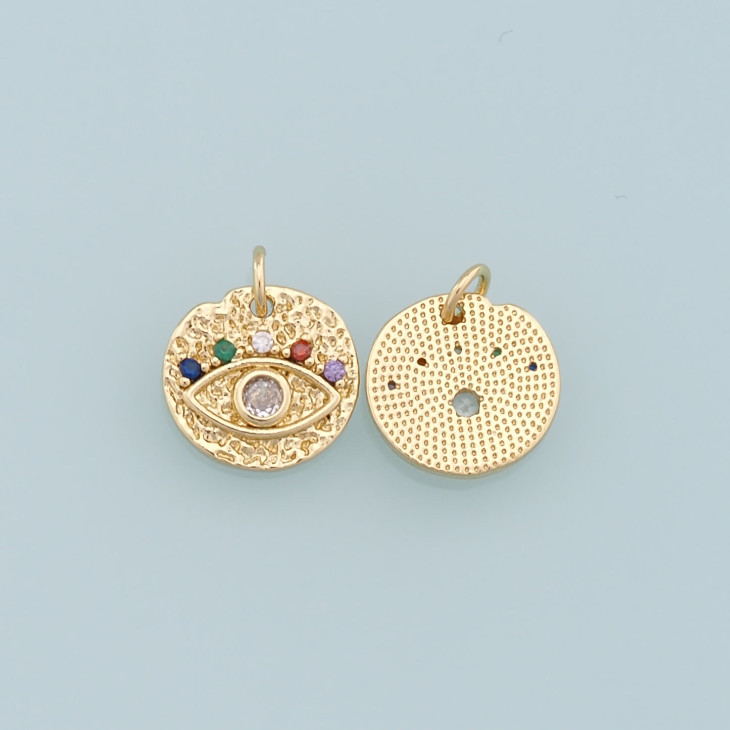 Gold Evil Eye Charms,18K Gold Filled Evil Eye Pendant,Evil Eye Charm Bracelet Necklace for DIY Jewelry Making Supply