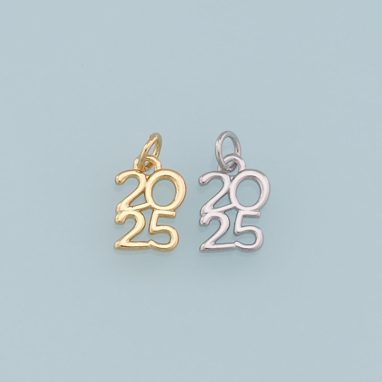 Gold 2025 Charms,18K Gold Filled 2025 Number Pendant,2025 Year Charms Bracelet Necklace for DIY Jewelry Making Supply